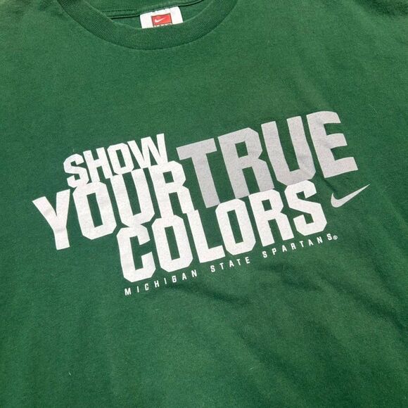 Vintage Nike Y2K Michigan State Spellout T-Shirt Size XL - Picture 2 of 4